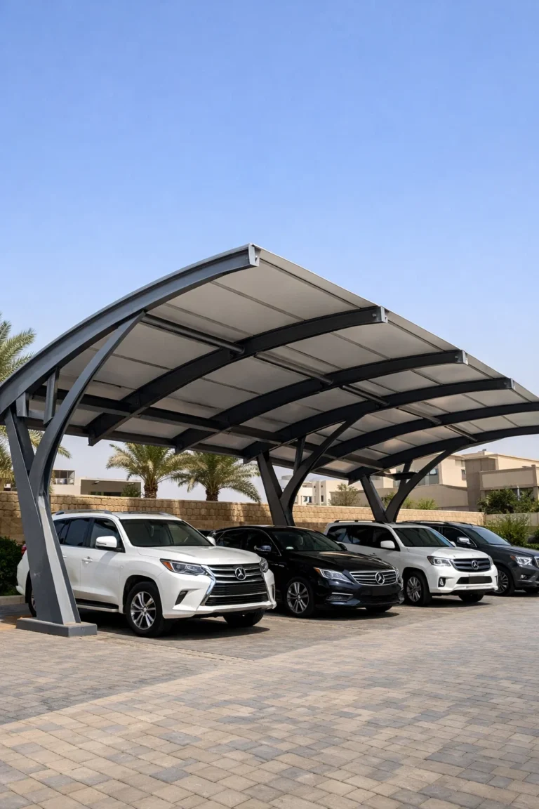 Steel Structure Canopies KSA & مظلات سيارات in Jeddah – Modern Architectural Canopy Solutions