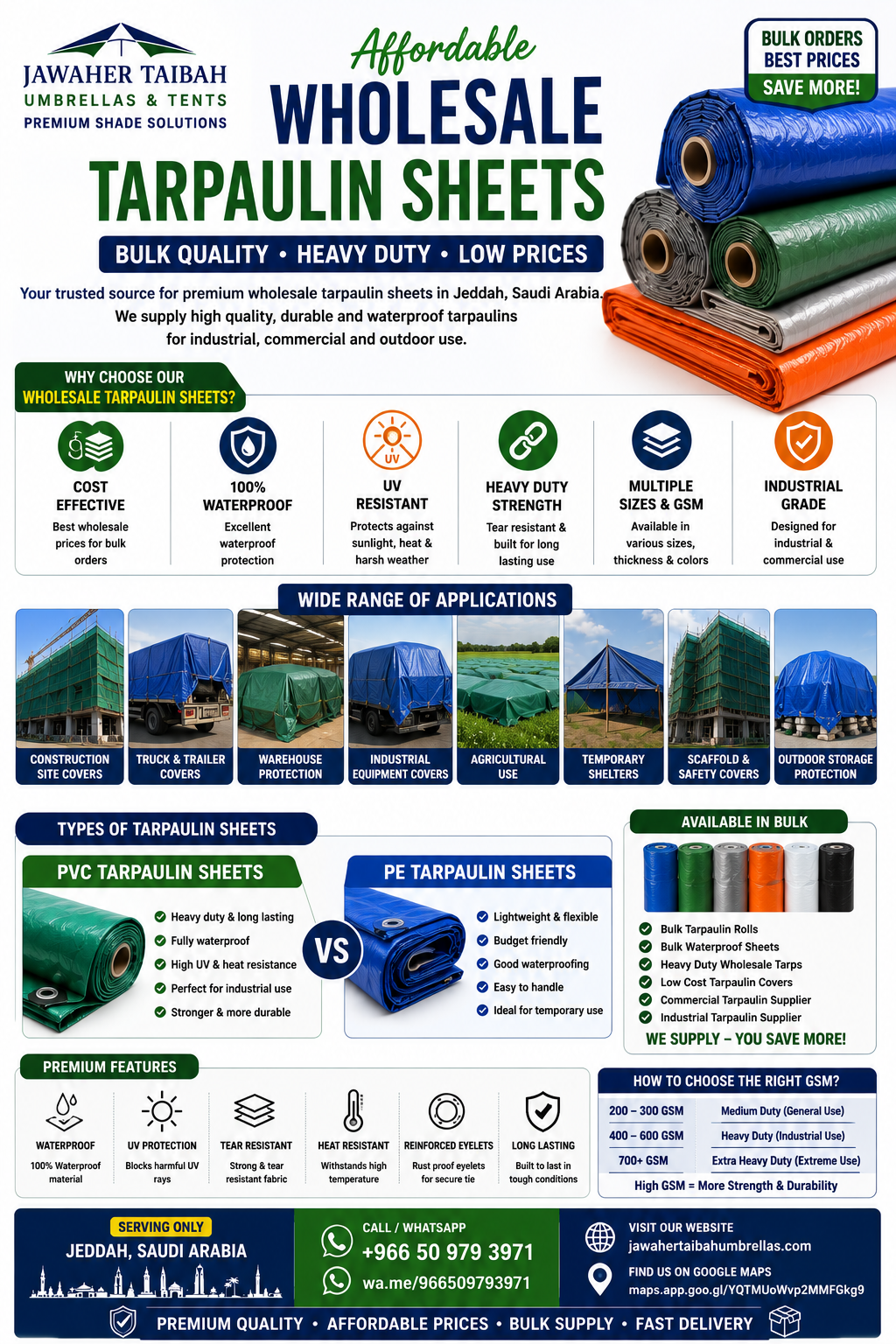 Affordable Wholesale Tarpaulin Sheets in Jeddah