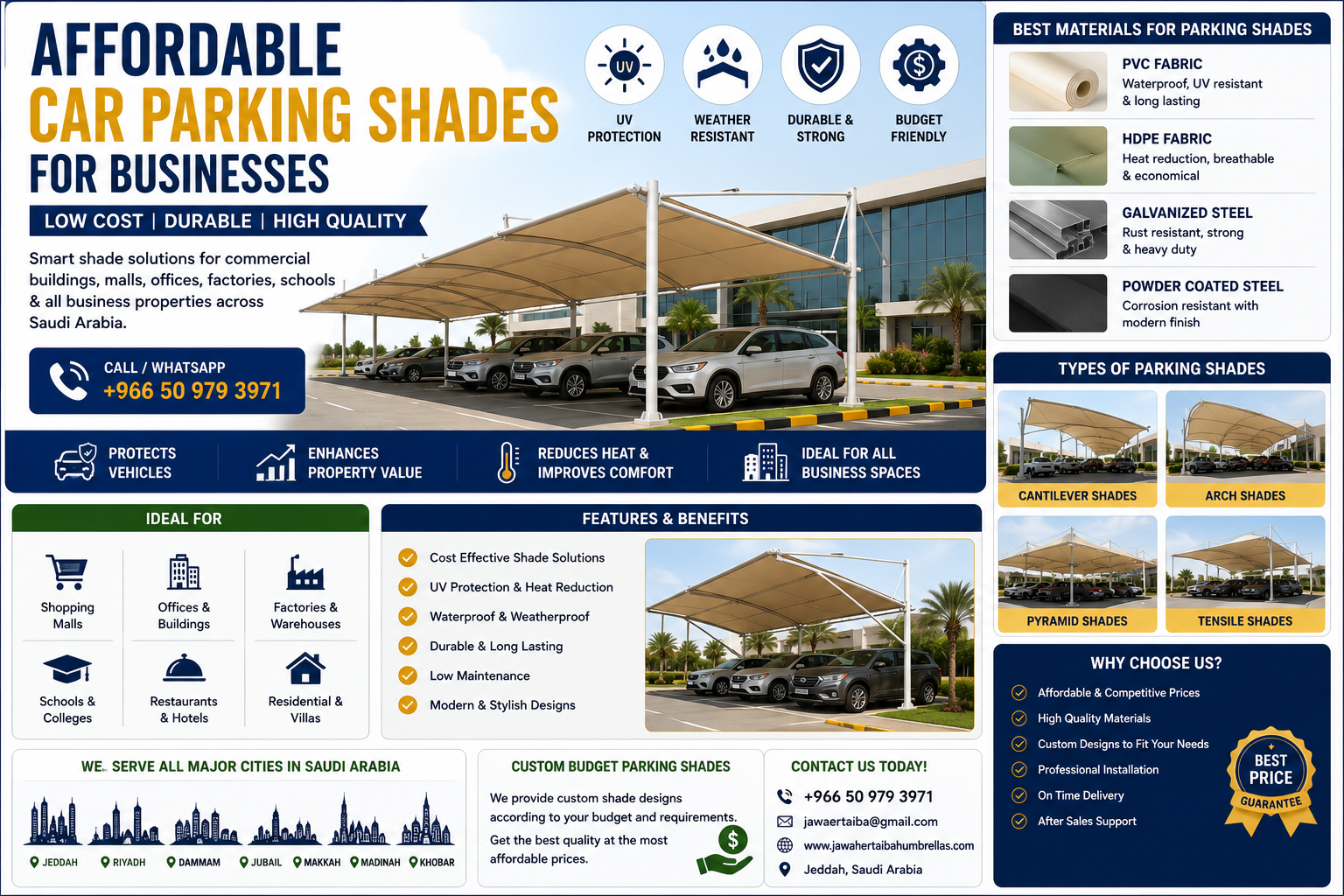Affordable parking shades for businesses