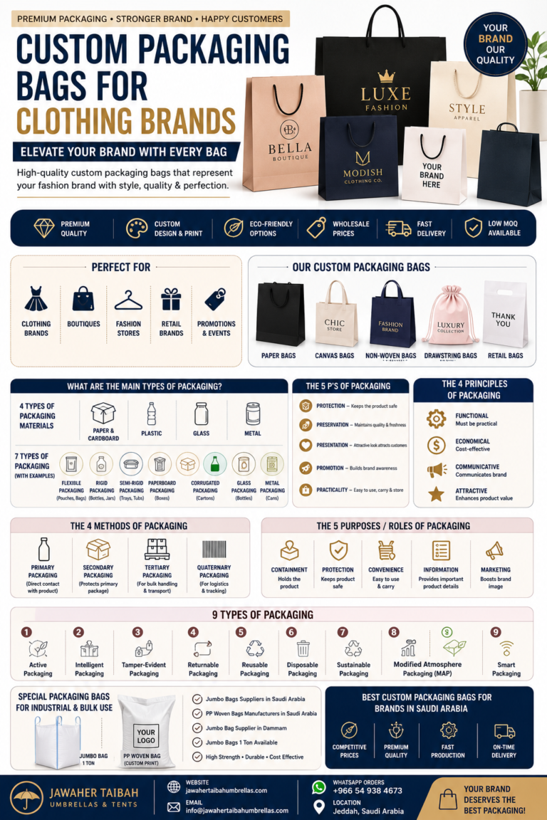 Custom packaging bags for clothing brands