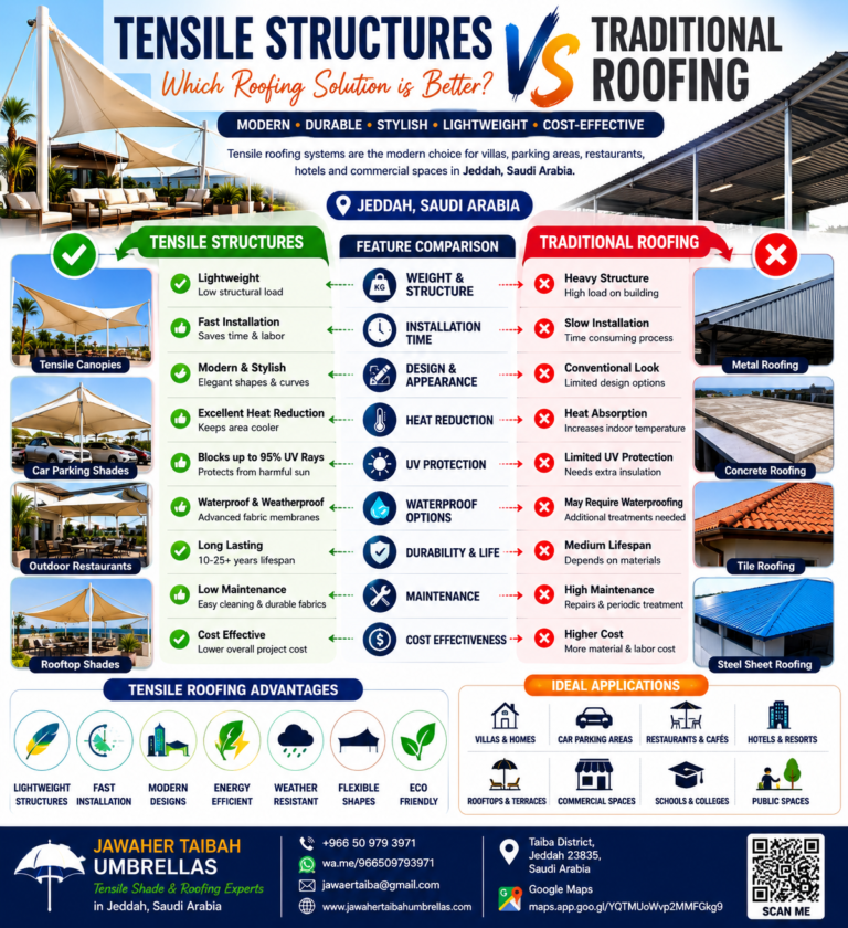 Tensile Structures vs Traditional Roofing