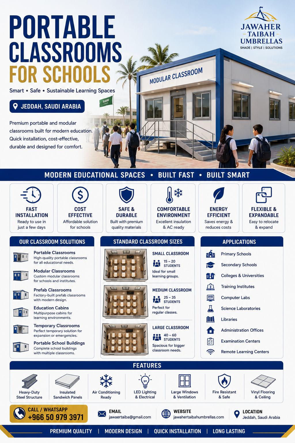Portable Classrooms for Schools in Jeddah, Saudi Arabia