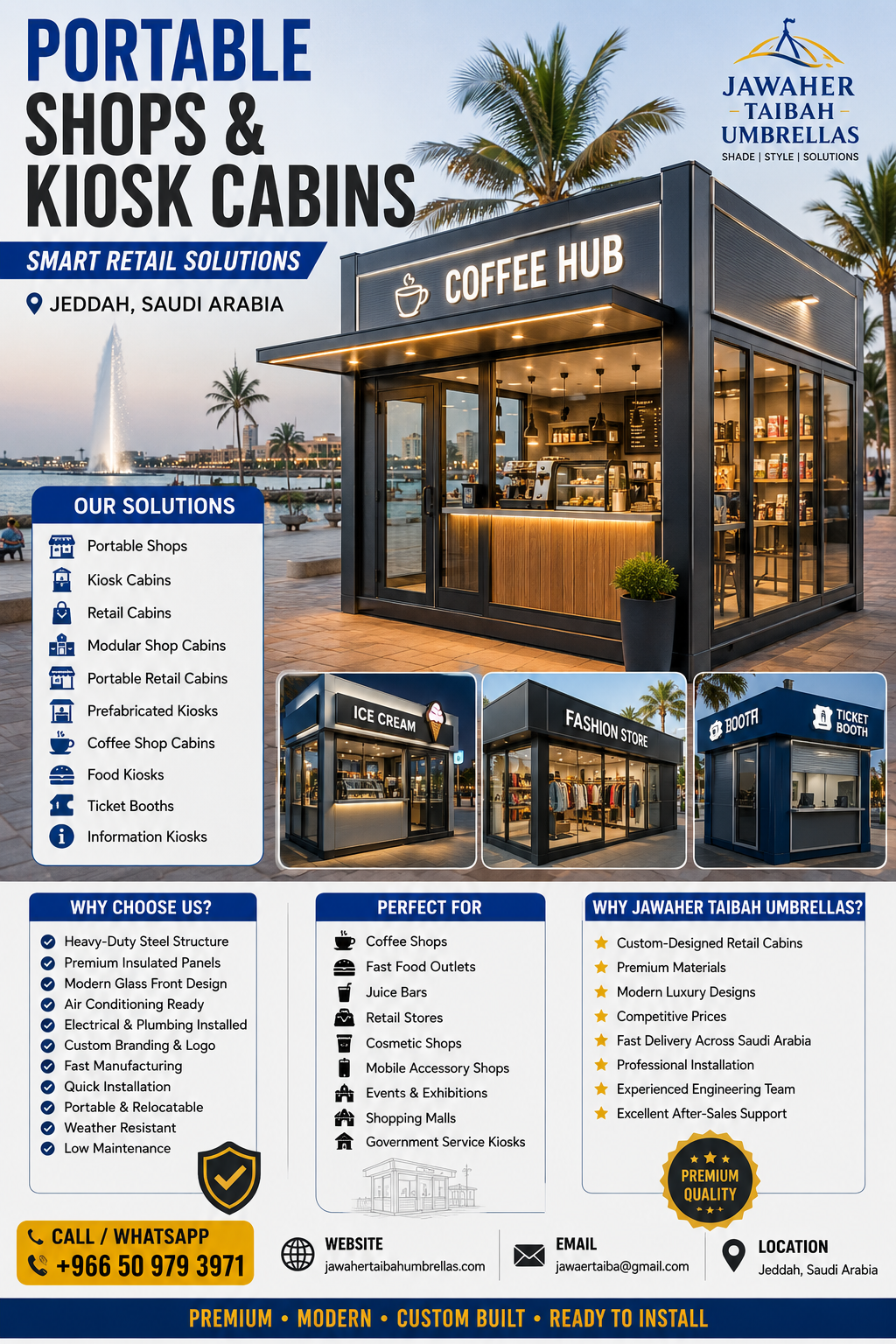 Portable Shops and Kiosk Cabins in Jeddah, Saudi Arabia