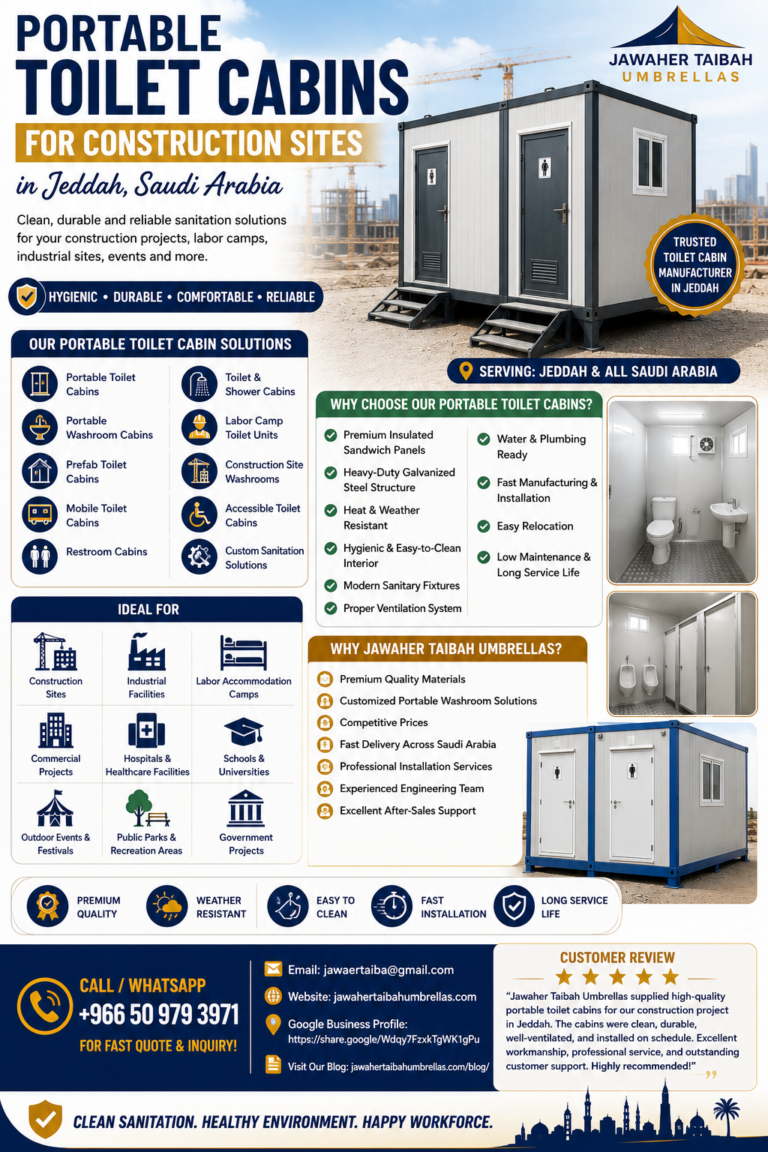 Portable toilet cabins for construction sites