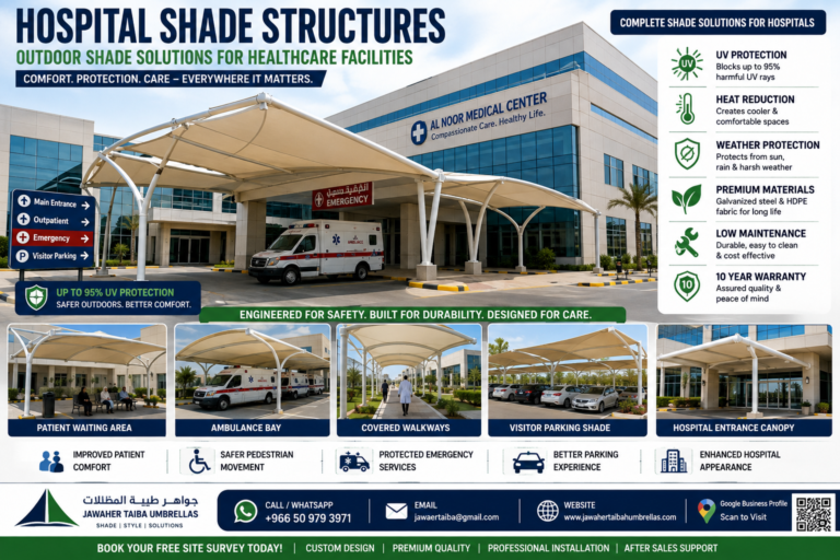 Outdoor Shade Solutions for Hospitals in Jeddah, Saudi Arabia