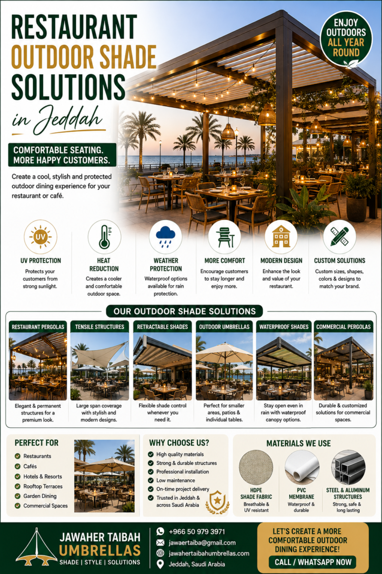 Outdoor Shade Solutions for Restaurants & Cafés in Jeddah