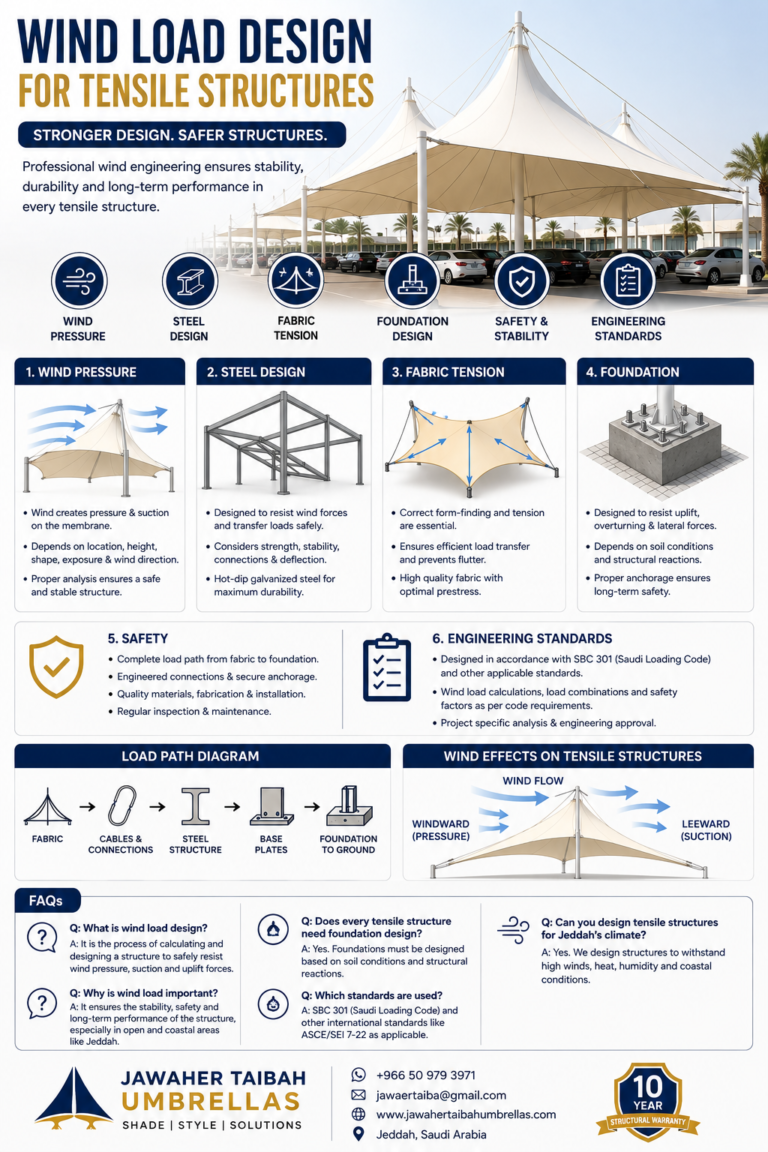 Wind Load Design for Tensile Structures in Jeddah, Saudi Arabia