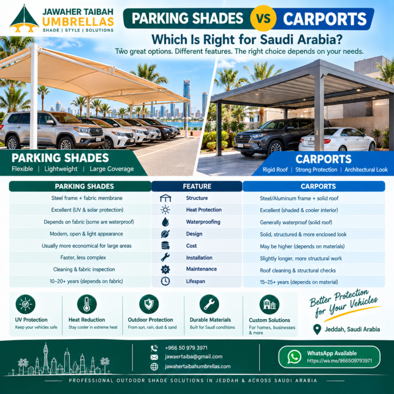Parking Shades vs Carports: Which Is Better for Saudi Arabia?