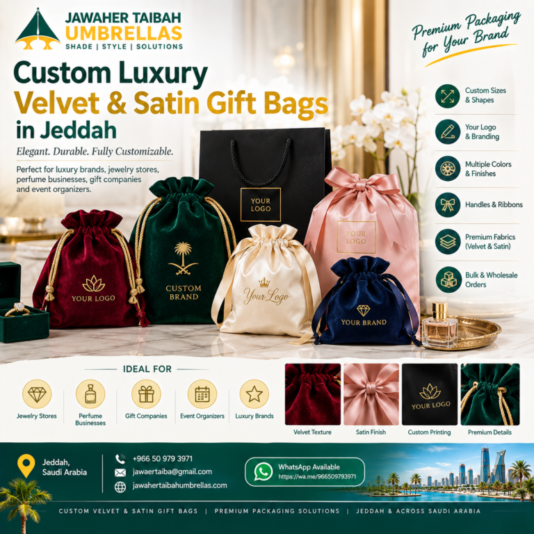 Custom Luxury Velvet & Satin Gift Bags in Jeddah