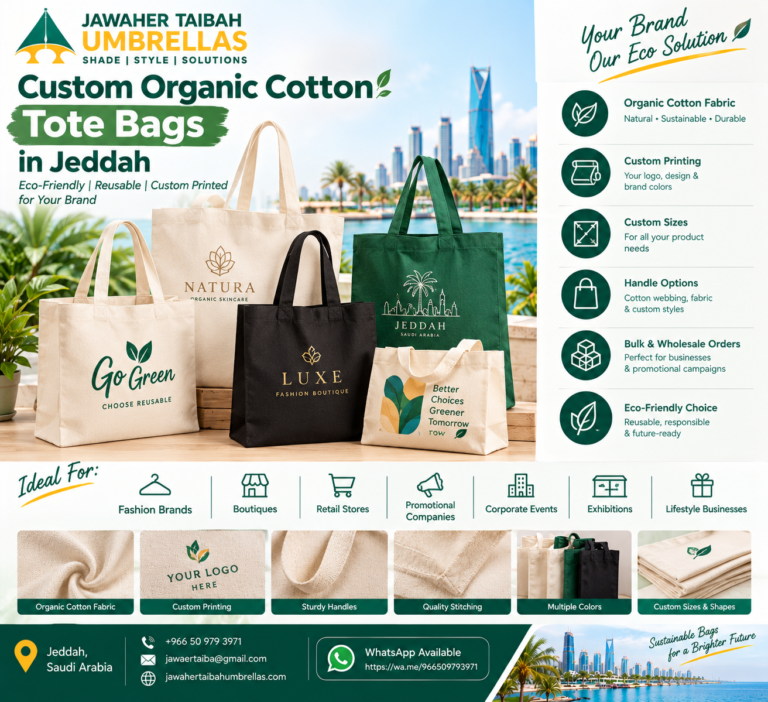 Custom Organic Cotton Tote Bags in Jeddah